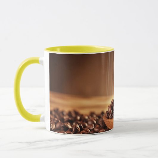 Steaming Coffee Beans Sticker for Mug Lovers (Gauche)