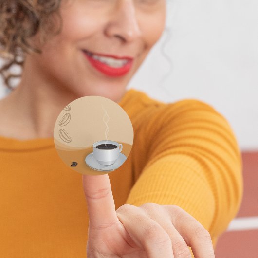 Steaming Hot Coffee Ronde Sticker