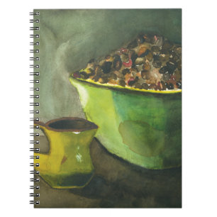 Steaming Morning Cup Koffee Bowl-koffiebonen Notitieboek