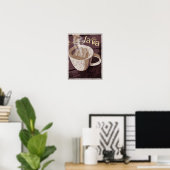 Steaming Rustic Java-Mok Poster (Thuiskantoor)