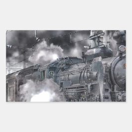 Steammotoren Trainen HDR-foto Rechthoekige Sticker