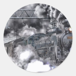 Steammotoren Trainen HDR-foto Ronde Sticker