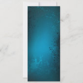 Steampun turquoise Achtergrond met tandwielen Aankondiging (Achterkant)