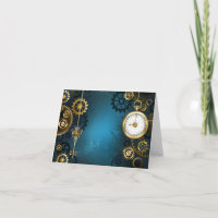 Steampun turquoise Achtergrond met tandwielen