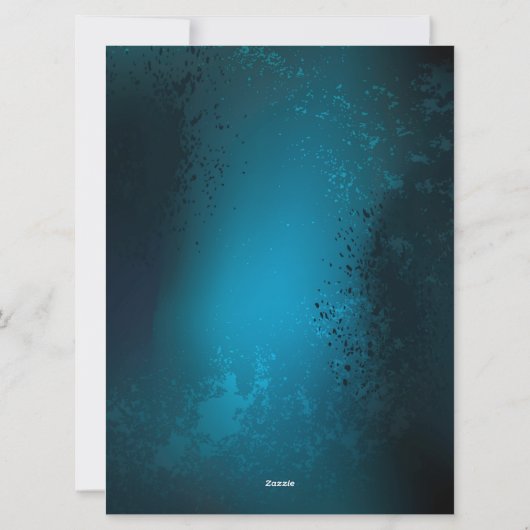 Steampun turquoise Achtergrond met tandwielen Feestdagenkaart (Achterkant)