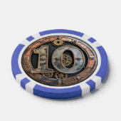 Steampunk $10 Poker Chip: Gearwork Valuta Poker Chips (Enkel)