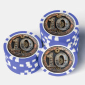 Steampunk $10 Poker Chip: Gearwork Valuta Poker Chips (Opstapeling)