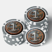 Steampunk $1 Poker Chip: Mechanische inzet Chips (Opstapeling)