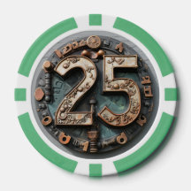 Steampunk $25 Poker Chip: Mechanische Fortuin
