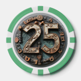 Steampunk $25 Poker Chip: Mechanische Fortuin Chips