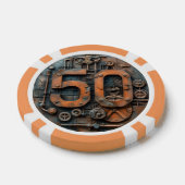 Steampunk $50 Poker Chip: Arcane Machina Chips (Enkel)