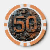 Steampunk $50 Poker Chip: Arcane Machina Poker Chips (Voorkant)