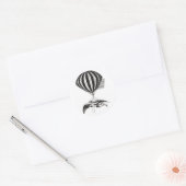 Steampunk Aerialist & Ballon Ronde Sticker (Envelop)