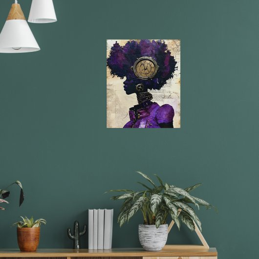 Steampunk Afro-Amerikaanse vrouw Poster (Woonkamer 1)