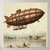Steampunk Airship 1 Poster (Voorkant)