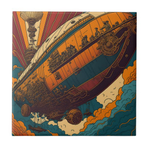 SteamPunk Airship Tegeltje