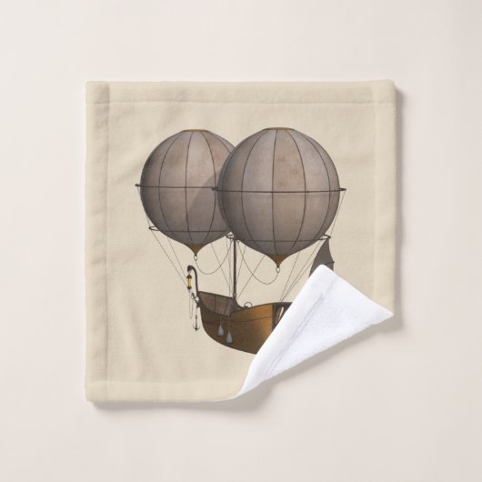 Steampunk Airship Towel Set Bad Handdoek (Wasdoekje)