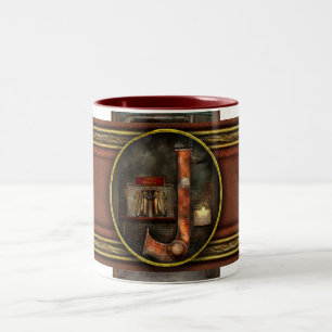 Steampunk - Alfabet - J is voor Jetpack Tweekleurige Koffiemok