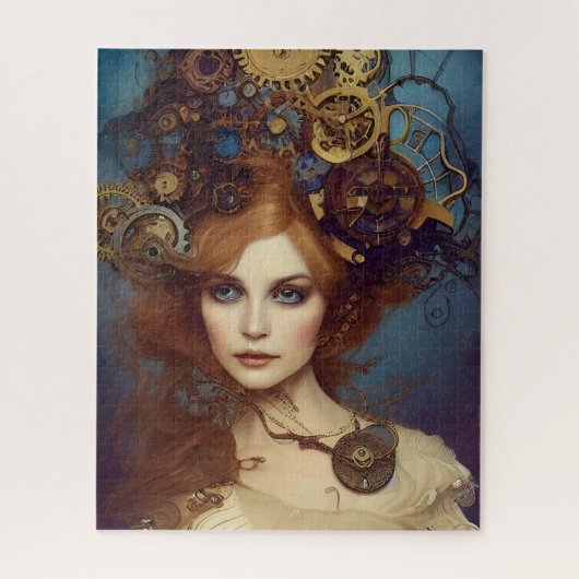 Steampunk Alice Stunning Fantasy Portret Legpuzzel (Verticaal)