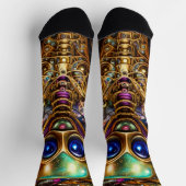 Steampunk Alien Green Blue & Brown Sokken (Top)