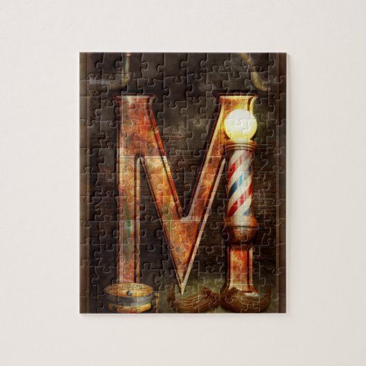 Steampunk - Alphabet - M is voor Mustache Legpuzzel (Verticaal)