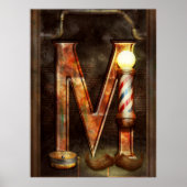Steampunk - Alphabet - M is voor Mustache Poster (Voorkant)