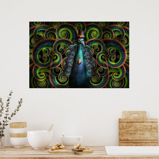 Steampunk -  als pauw poster (Keuken)