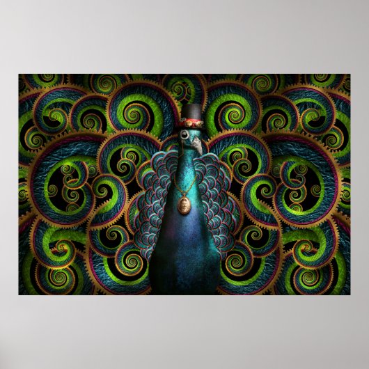 Steampunk -  als pauw poster (Voorkant)