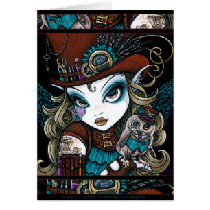 Steampunk Angel Owl Familiar Jewels Fairy Art