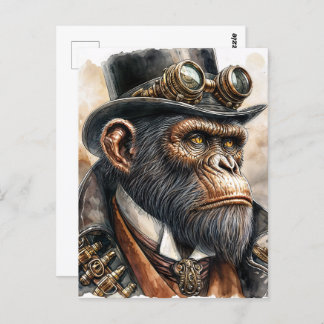 Steampunk Ape Waterverf Art Briefkaart