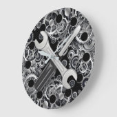 Steampunk Argent Équipements et outils Horloge ron (Angle)