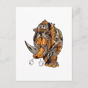 Steampunk Armor RHINO Mechanical Geek Chic Briefkaart