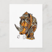 Steampunk Armor RHINO Mechanical Geek Chic Briefkaart (Voorkant)
