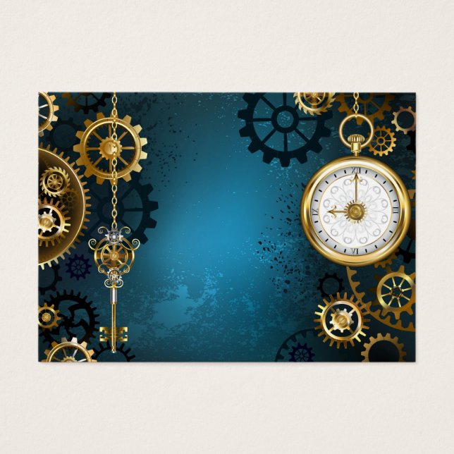 Steampunk Arrière - plan turquoise avec Gears (Devant)