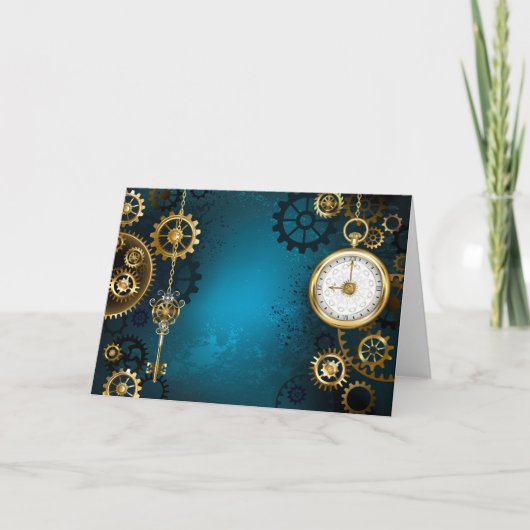 Steampunk Arrière - plan turquoise avec Gears (Devant)