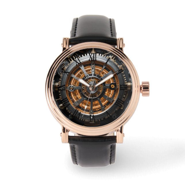 Steampunk Art cogs & engrenages montre homme (Recto)
