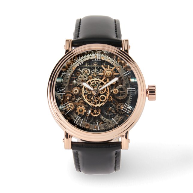Steampunk Art cogs & engrenages montre homme 3 (Recto)