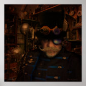 Steampunk Art - Fantasy Inventor Kapitein Sean Poster (Voorkant)