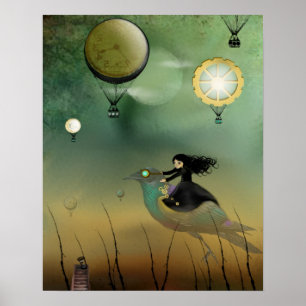 Steampunk Art Poster - Steampunk Flight