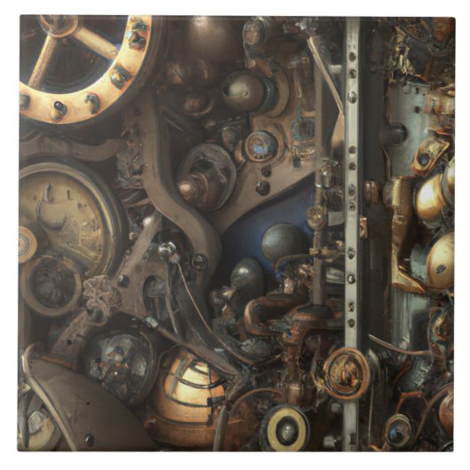 Steampunk Art Tile Tegeltje (Voorkant)