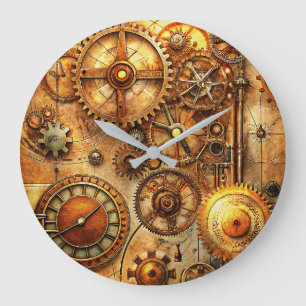 Steampunk Art Wall-klok Grote Klok