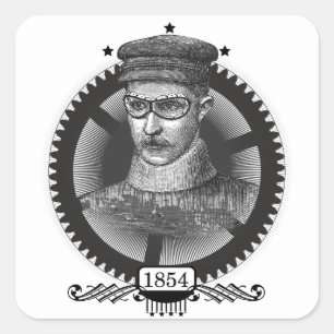 Steampunk-automobilist Vierkante Sticker