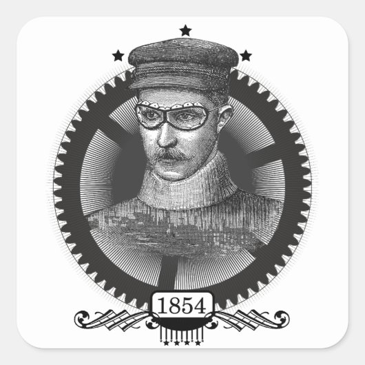 Steampunk-automobilist Vierkante Sticker (Voorkant)
