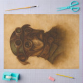 Steampunk Aviator Pug Decoupage Tissuepapier (Craft)