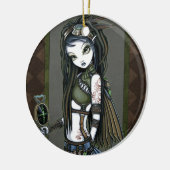 Steampunk Aviatrix Fairy Ornaments "Cloud Burst" Keramisch Ornament (Links)