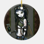 Steampunk Aviatrix Fairy Ornaments "Cloud Burst" Keramisch Ornament (Achterkant)