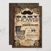 Steampunk  Baby shower Kaart (Voorkant / Achterkant)