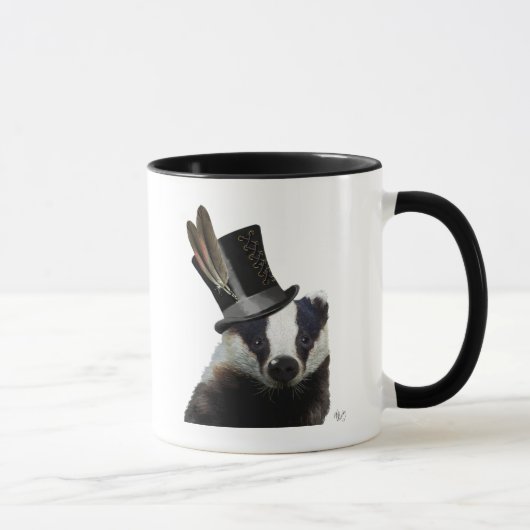 Steampunk Badger in Top Hat Mok (Rechts)
