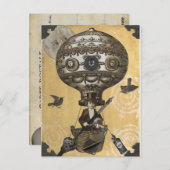 Steampunk-ballon Briefkaart (Voorkant / Achterkant)