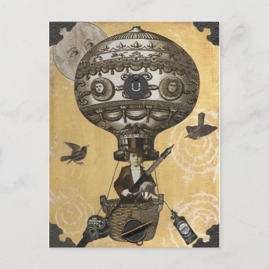 Steampunk-ballon Briefkaart (Voorkant)